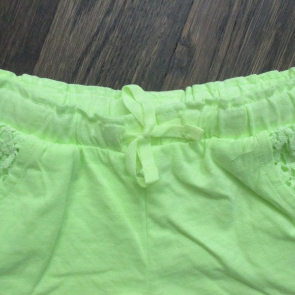 NEW ZARA BABY GIRL NEON YELLOW LACE CUFF SHORTS - Picture 4 of 7